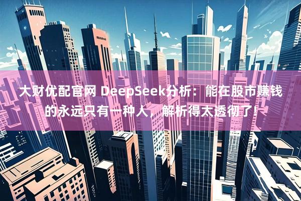 大财优配官网 DeepSeek分析：能在股市赚钱的永远只有一种人，解析得太透彻了!