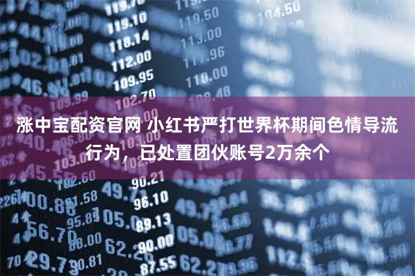 涨中宝配资官网 小红书严打世界杯期间色情导流行为，已处置团伙账号2万余个